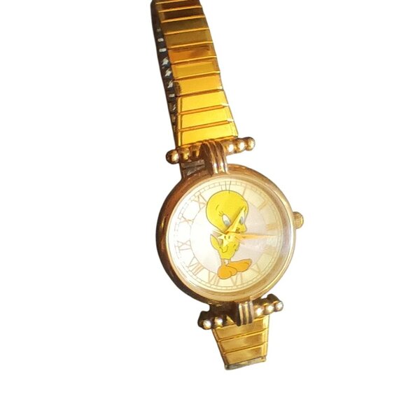 Tweety Bird Warner Bros Collectors Watch Gold-Tone Quartz Dead Battery - Picture 2 of 6